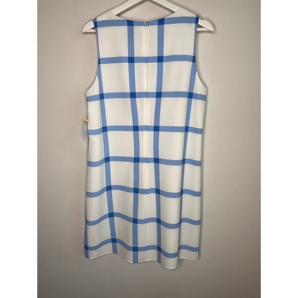 NWT CeCe Spring Meadow Floral Grid Dress New Ivory Women's Size 12 - Picture 10 of 12